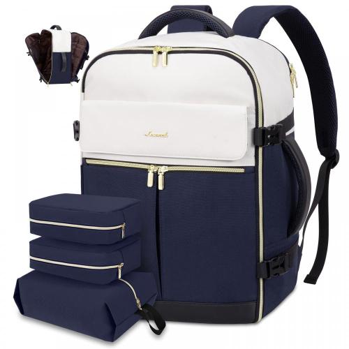 LOVEVOOK 4pc/set Large capacity 40L Waterproof laptop Travel Camping Hiking Bag TSA-friendly Backpacks with 3 Packing Cubes