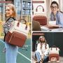 LOVEVOOK womens large capacity leather backpack laptop office bag for women waterproof custom student school travel backpack