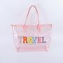 Low MOQ 10 Bright Colors Waterproof Beach Tote Large Clear PVC Handbag Women PVC Tote Bags Transparent Bag
