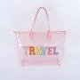 Low MOQ 10 Bright Colors Waterproof Beach Tote Large Clear PVC Handbag Women PVC Tote Bags Transparent Bag