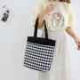 2023 New Plaid Canvas Shoulder Bag Fashion  High Quality  Handbags for Girls Fresh Literature Korean Fashion Shopping Bag