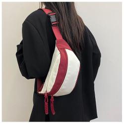 ZWY154 Daily Casual Simple Crossbody Bags for Men Women Nylon Sports Running Student Chest Bag Wholesale New Color Blocking Bag