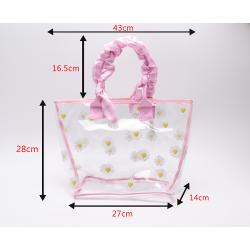 Keymay Factory Custom High Quality Women Summer Waterproof Pvc Clear Travel Bag Transparent Tote Bag Handbags Beach Bag