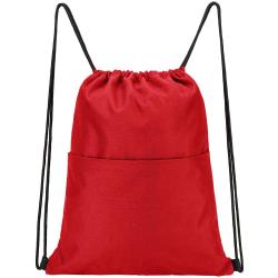 Drawstring Backpack Water Resistant String Bag Sports Backpack Gym Sack with Side Pocket