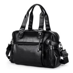 Classic Men's Handbag Solid Color Luxury Mens Bags PU Fashion Travel Bag Trend