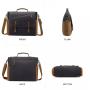 Lovevook 15.6 Inch Vintage Leather Laptop Book Bag Satchel Bag for Work School Men Messenger Bags Waterproof Canvas Briefcase
