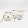 Custom Round Bottom Cotton Muslin Candle Soap Packaging Dust Bag Drawstring Natural Cotton Gift Candle Pouch