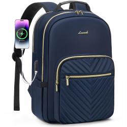 LOVEVOOK Stylish Quilted Smart school backpack with USB Port high quality waterproof business travel laptop backpack for women