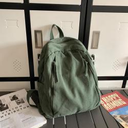 ZX039 Unisex School Bags Casual Travel Canvas Drawstring Backpack Outdoor Shoulder Teenager Campus Schoolbag For Student