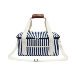 Stripe Beach Cooler Bag with Handle Straps Traveling Thermal Bag Insulated Picnic Beach Cooler Shoulder Bag