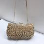 New metal rhinestones inlaid for evening dress banquet party handbag crystal women's bags purple evening clutch bag pochette femme