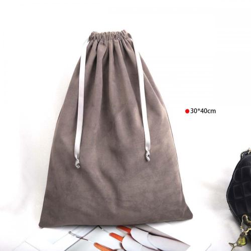 Custom Logo Printing Velvet Drawstring Shoe Clothes Packaging Bag Reusable Plush Dust Shopping Velvet Pouch