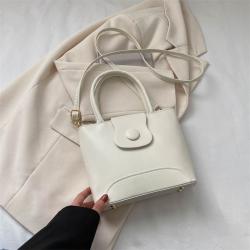 Solid Color Style Bucket Bag Women's New Texture Women's Handbag Korean Version of Casual Fashion Shoulder Crossbody Bag
