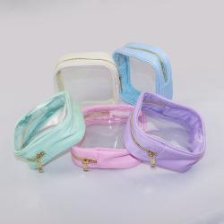 Waterproof Nylon PVC Toiletry Bag Portable Handle Transparent Travel Storage Pouch Toiletry Make up Bag Clear Cosmetic Bag