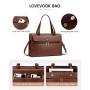 LOVEVOOK 15.6 in Vintage Leather Computer Bag Briefcase Office Business Handbag for Women Work Tote Laptop Bag with Clutch Purse