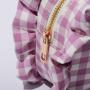 Kemay No MOQ Nylon Zipper Pouch Portable Personalized Gingham Ruffles Small Cosmetic Storage Wash Bag Mini Make Up Bags