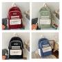 HR053 Female Student Study Versatile INS Cool Backpack Canvas Zipper Fashion Laptop Bag Combination Color Birthday School Bag
