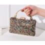 Hot selling crystal clutch bags rhinestone evening bag gold purse party bags metal handle women handbags