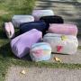 Keymay Manufacturer Custom logo Soft Fluffy Sherpa Winter Makeup Bag Teddy Travel Cosmetic Bag Teddy Pouches
