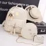 New Arrival mochila Waterproof Backpack Girls Sweet School Bags With Tassel PU Leather 3PCS Set Backpacks For Women