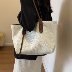 ZWY090 Daily Simple Work Travel Waterproof Large Tote Bag PU Woven Pattern Women Shoulder Bag Wholesale Hundred Shoulder Bag