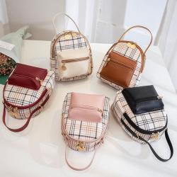 Hot sale backpack bag women small double zip backpack woman 2024 ladies bags wholesale fashion girls schoolbag shoulder bag