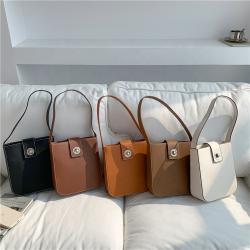 Spot Wholesale Simple Designer PU Leather Tote Shoulder Bag Women Fashion Plain Handbags Strong Rectangle Small Hand Bags