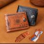 KBW135 2023 Wholesale New Card Bag Leather Bag Fashion Large Capacity Coin Purse Personalized Casual Men's Short Wallet
