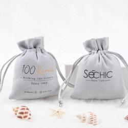 Custom Logo Printed Suede Gift Bag Mini Velvet Suede Drawstring Ring Jewelry Pouch