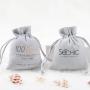 Custom Logo Printed Suede Gift Bag Mini Velvet Suede Drawstring Ring Jewelry Pouch