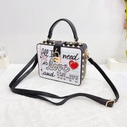 2024 custom factory square Rivet Popular Women Luxury Box Handbag Fashion Hand Bags Chain Shoulder Purses For Ladies