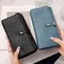 2024 Long Purse PU Leather Wallet Large Capacity Card Holder Zipper Wallets for Women