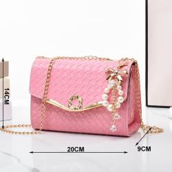 2023 Fashion Custom Mini Girl Crossbody Solid Color Luxury Bags Women Handbags With Pearl Pendent