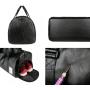 custom pu leather duffle bag with logo black tote weekender overnight carryon hand sports sac de gym duffel travel bag for men