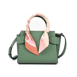 Ladies silk scarf decoration shoulder bag small square tote bag zipper portable handbag wing bag