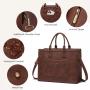 LOVEVOOK OEM 15.6 inch Laptop Tote Bag for Women Handbags Vintage Computer Work Bags Leather Briefcase Office Ladies Bag Purse