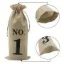 Gelory Manufacturer Supplier 2023 New Jute Fabric Wine Carry Bag Wine Bottle Gift Jute Drawstring Wine Bag