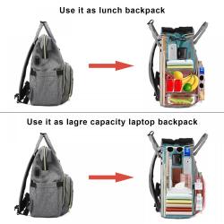 Custom Oxford women laptop bookbag multifunction soft waterproof lunch insulated cooler bag school backpack with lunch bag