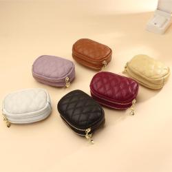 OEM/ODM De Marca Mujer Summer Fashion Girls Kids Mini Leather Coin Wallet Purses With Zipper Closure Keychain Ladies