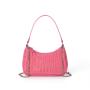 Wholesale New design candy color luxury ladies hand bags female  Ruched nylon bags chain sling bags for women crossbody