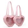 Factory customized heart shape ita bag with clear window custom design transparent PVC heart ita bag