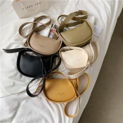 Half Moon Shape Shoulder Crossbody Bag Pure Color Woman Fashion Bag Pu Leather Bags Women Handbags Shoulder