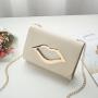 2024 New Women's Small Mobile Phone Bags Casual Square Bags Single Shoulder Crossbody Bag Red Lips Chain