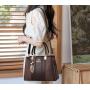 ZR717 Woman Bag Handbag Retro Lattice PU Fashion Female Zipper Portable Big Shoulder Bag Girl Versatile Tote Bag Shopping Party