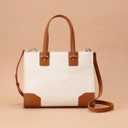 2021 Stylish Canvas Lady Tote Bag Casual Creative Contrast color Crossbody Bag  Custom PU Leather Handbag