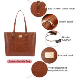 2023 Lovevook 2pcs Classic Crocodile pattern Large Business handbags and Purse Luxury Computer Hand bag Ladies Laptop PU Tote Ba