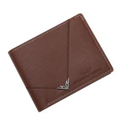 2024 New men's wallet men's short wallet simple fashion multi-card space lychee grain horizontal splicing leather wallet