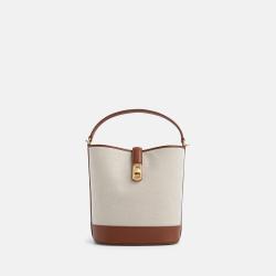 Custom Logo High Quality Cross Body Bag PU Leather With Canvas Handbags Luxury Ladies Buckle Bag For Women