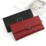 Latest Arrival Long Student Coin Purse Wallets Clutch Three-fold Buckle Circle Metal Multi-function Card Holder Wallet For Women