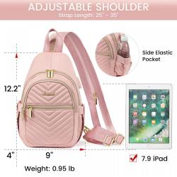LOVEVOOK Small Crossbody Chest Bag with USB Port Convertible Shoulder Backpack Purse Casual Daypack Sling Bag for Women